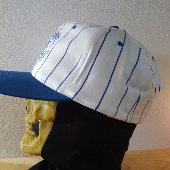 Deadstock Vintage Central Lane Building Supply Pinstripe Snap Back Hat - Picture 2 of 7